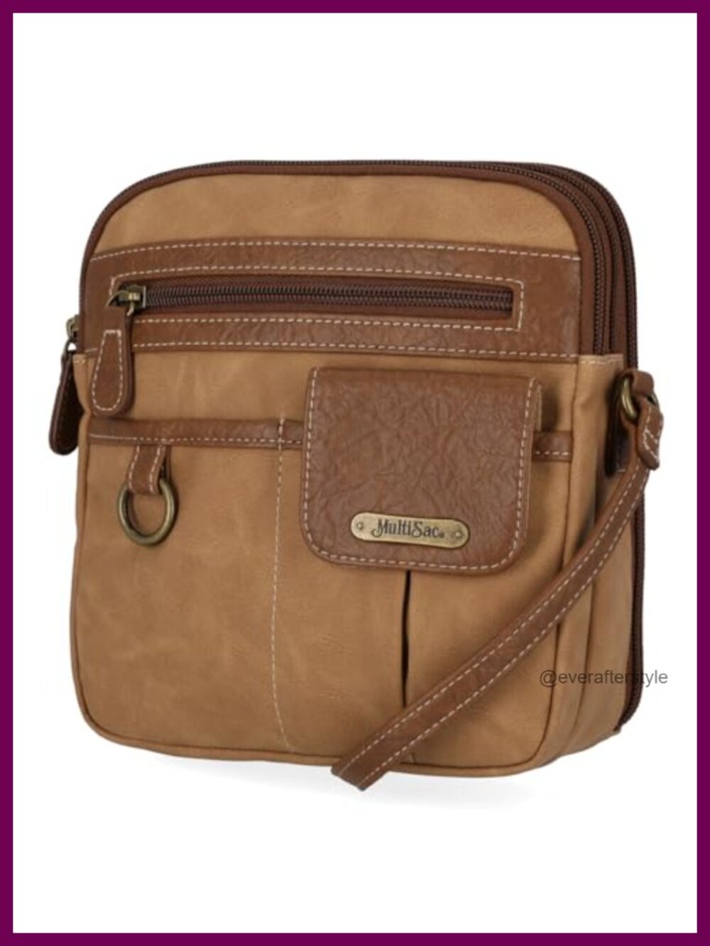 Vegan Leather Mini Crossbody Bag Zip Around Wallet Purse